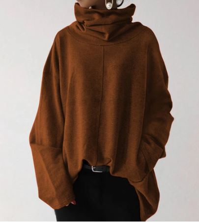 Drune | Damen Langarm-Turtleneck-Sweatshirt mit Taschen