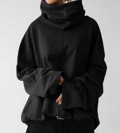 Drune | Damen Langarm-Turtleneck-Sweatshirt mit Taschen