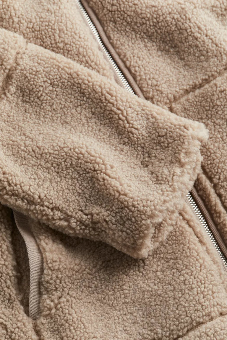 Drune | Damen Relaxed Fit Teddy Zip-Up Jacke