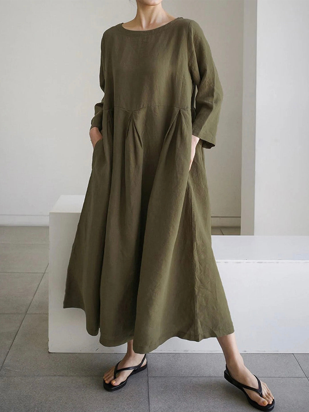 Lockeres kleid mit Seitentaschen