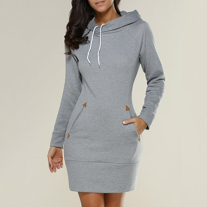 Drune | Lässiges Hoodie-Kleid über dem Knie