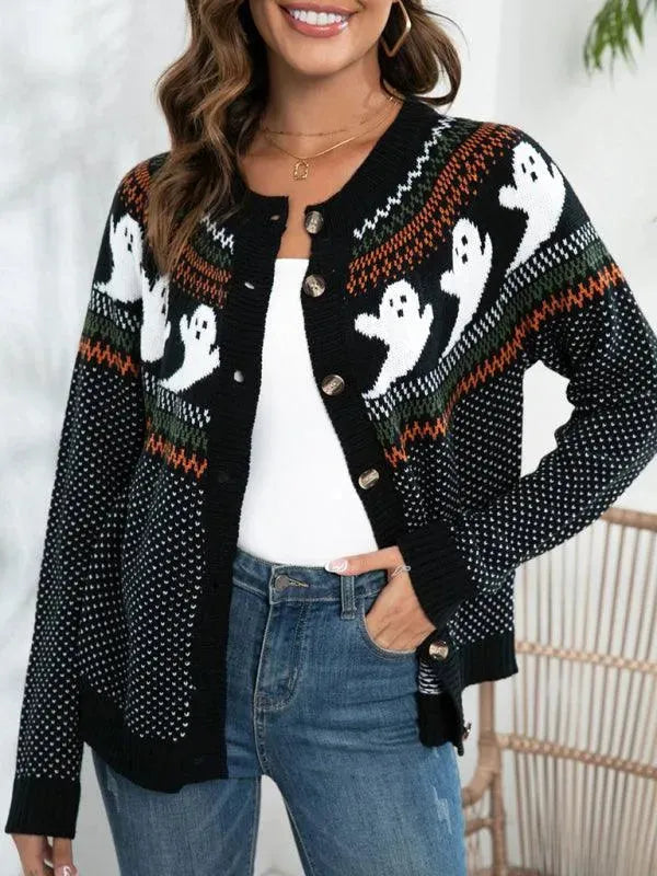 Drune | Polka Dot Frauen Strickjacke Pullover