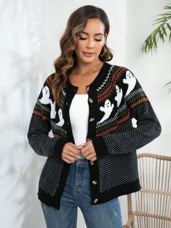 Drune | Polka Dot Frauen Strickjacke Pullover