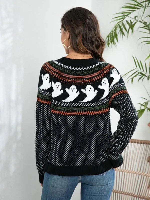 Drune | Polka Dot Frauen Strickjacke Pullover