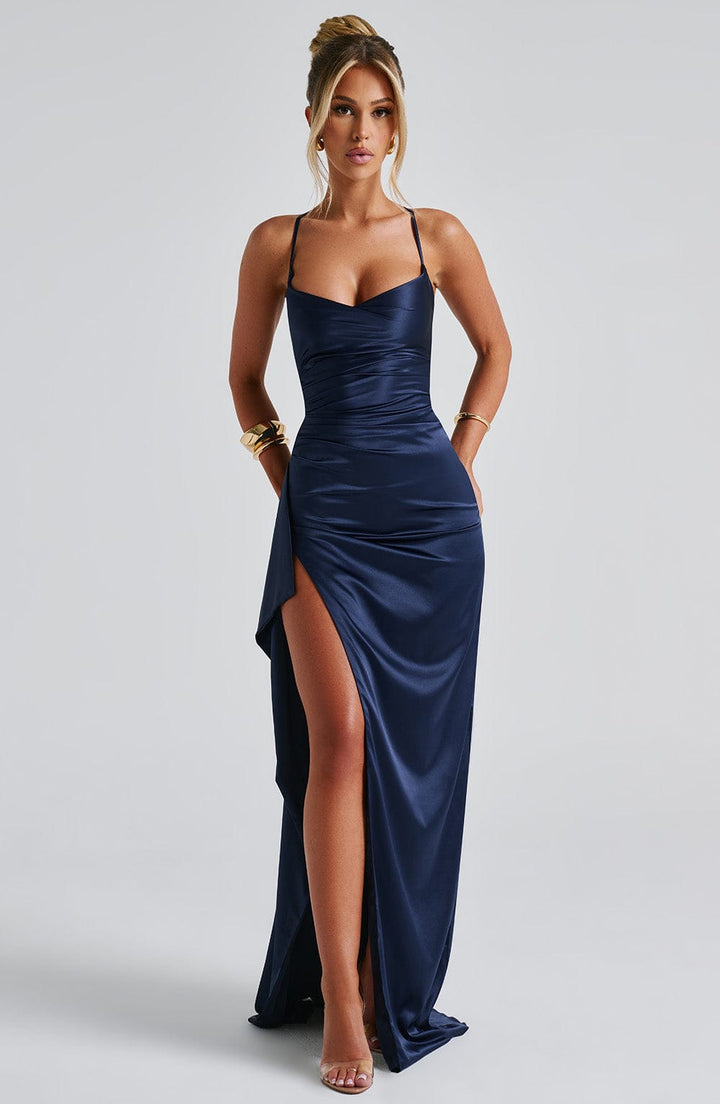 Drune | Marineblaues Maxikleid