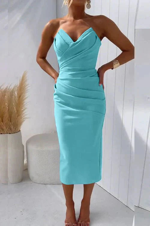 Drune | Elegante Midi Kleid Klassische Eleganz