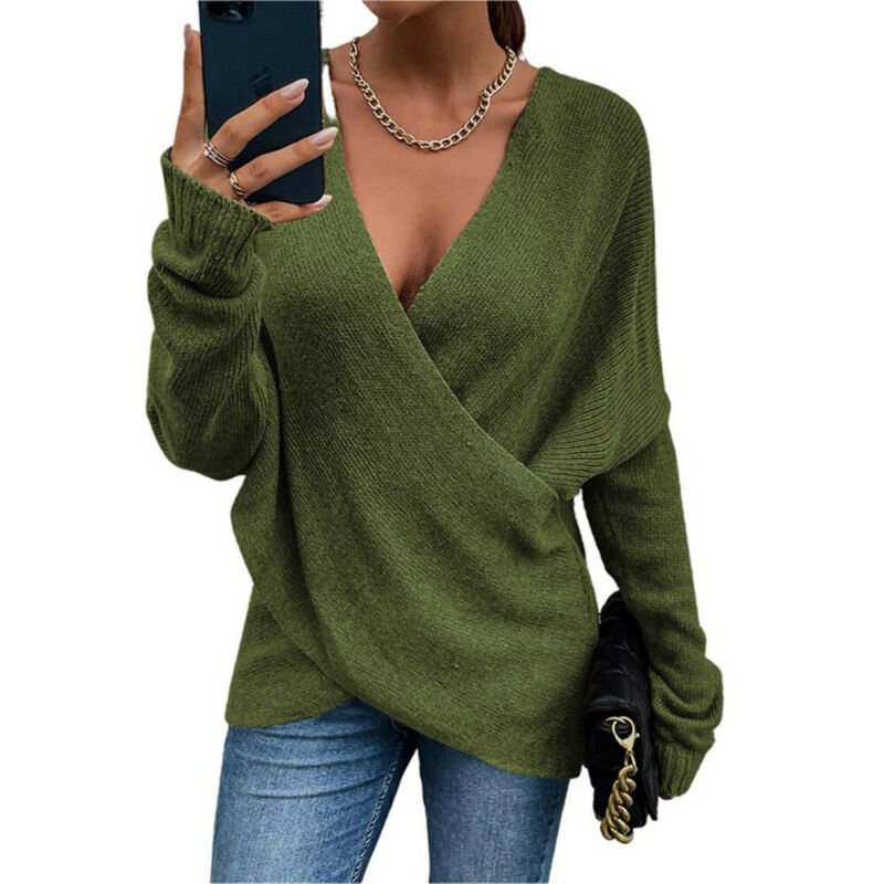 Drune Pullover | Eleganter weicher V-Ausschnitt Pullover für Frauen