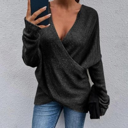 Drune Pullover | Eleganter weicher V-Ausschnitt Pullover für Frauen
