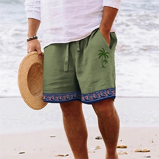 Drune | Herren Strandshort Mit Grafischem Design Von Kokosnussbaum