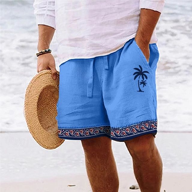 Drune | Herren Strandshort Mit Grafischem Design Von Kokosnussbaum