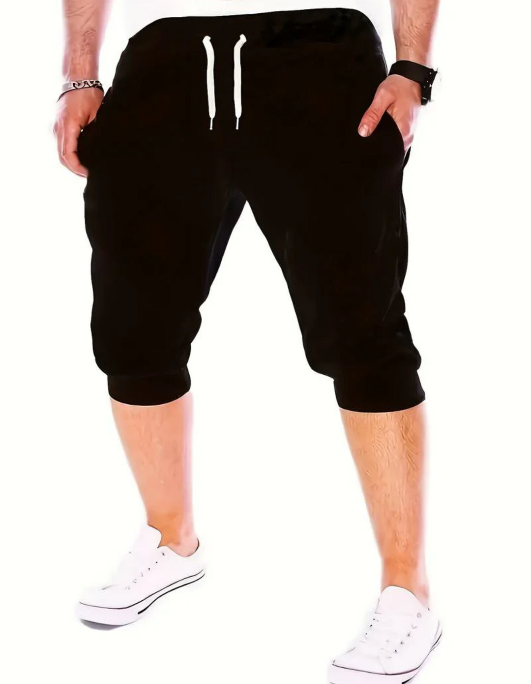 Drune | Herren 3/4 Jogginghose Schwarz