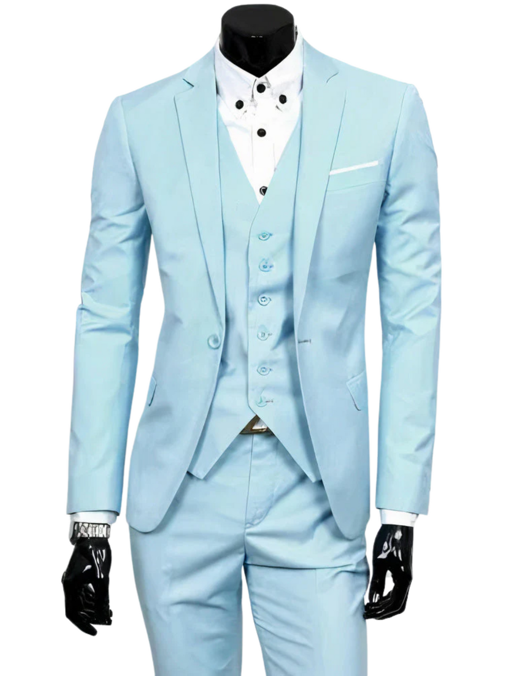 Drune | 3 Teiliger Anzug mit Reverskragen Blazer Ärmelloser Weste und Schmaler Hose