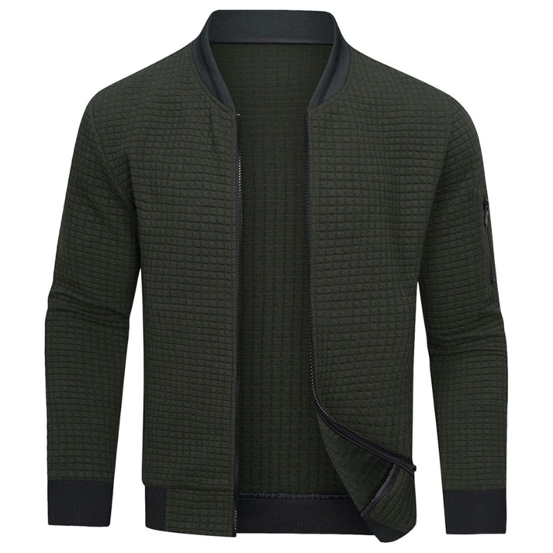 Drune | Herren Grau Strickjacke mit Reißverschluss
