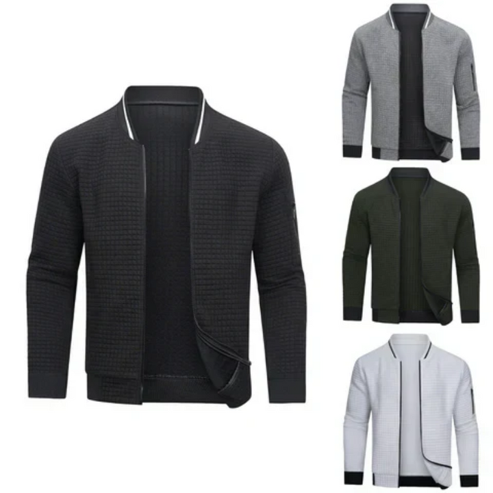 Drune | Herren Grau Strickjacke Mit Reißverschluss