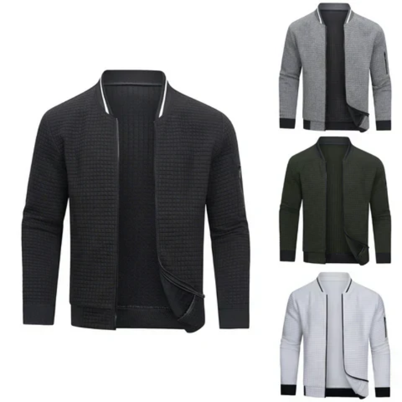 Drune | Herren Grau Strickjacke mit Reißverschluss