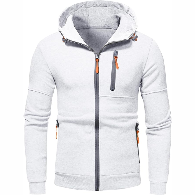 Drune | Herren Kapuzenpulli mit Reißverschluss Schwarz Kapuzenpullover
