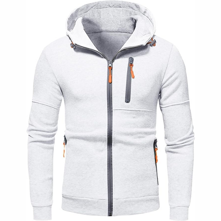 Drune | Herren Kapuzenpulli mit Reißverschluss Schwarz Kapuzenpullover