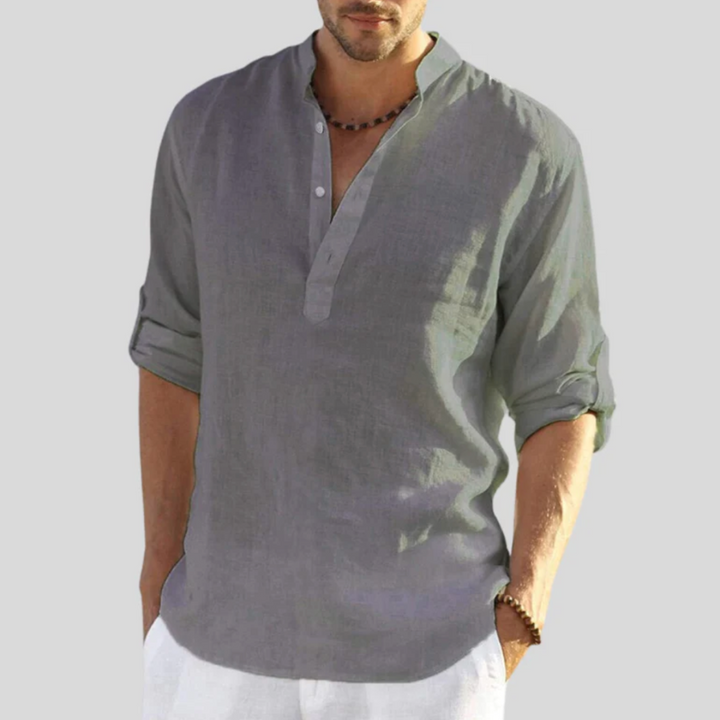 Drune | Herren Langarm Poloshirt Schwarz