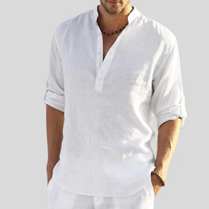 Drune | Herren Langarm Poloshirt Schwarz