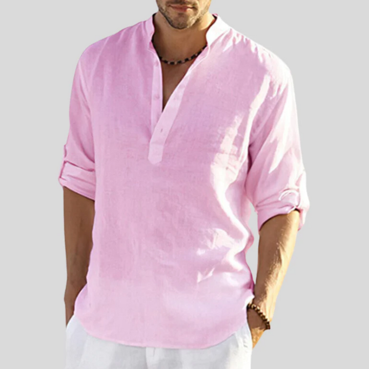 Drune | Herren Langarm Poloshirt Schwarz