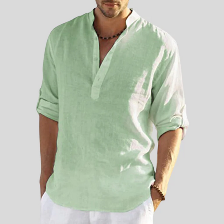 Drune | Herren Langarm Poloshirt Schwarz
