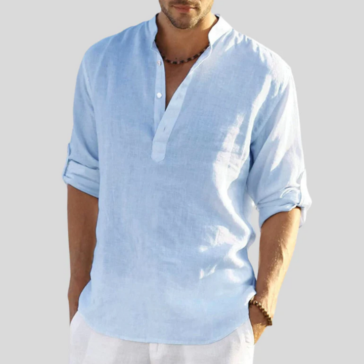 Drune | Herren Langarm Poloshirt Schwarz