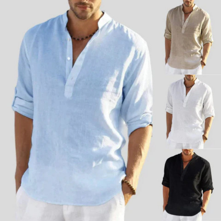 Drune | Herren Langarm Poloshirt Schwarz