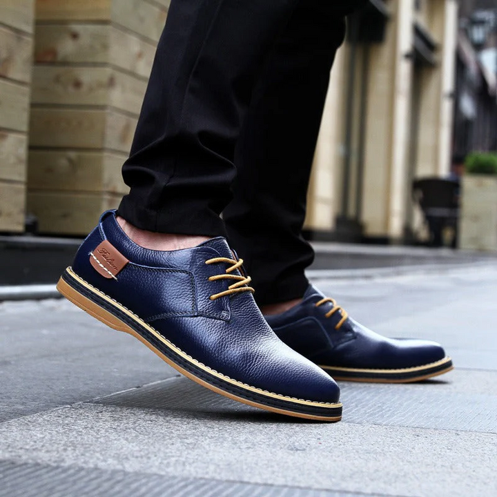 Drune | Herren Schwarze Oxford Lederschuhe