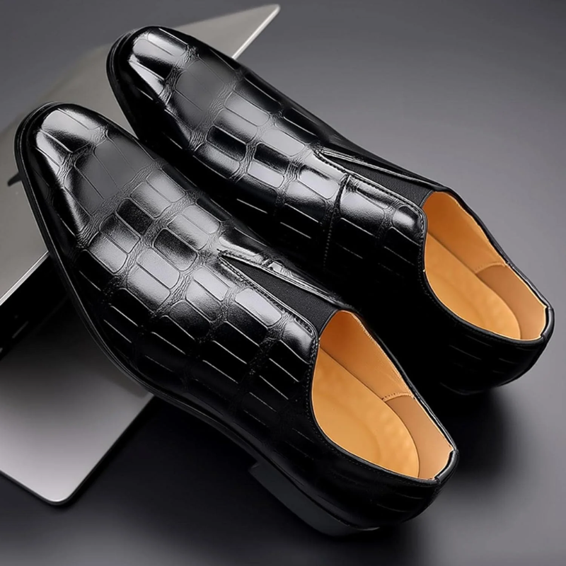 Drune | Herren Schwarze Loafer Lederschuhe