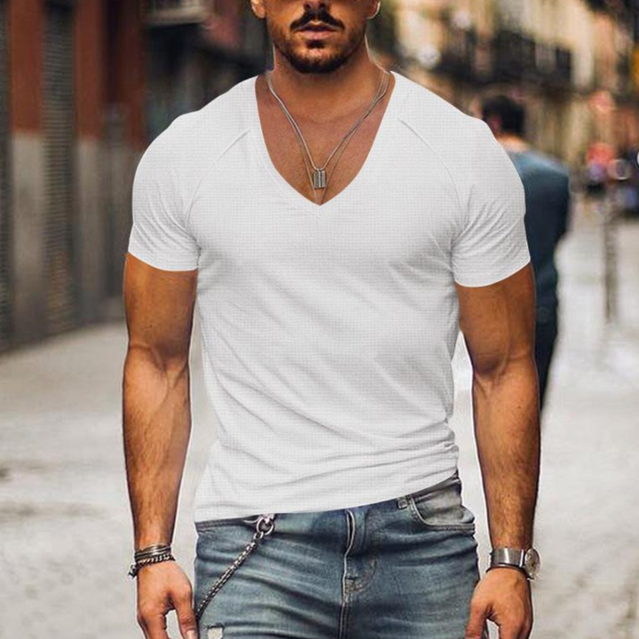Drune | Herren V-ausschnitt T-shirt Slim Fit