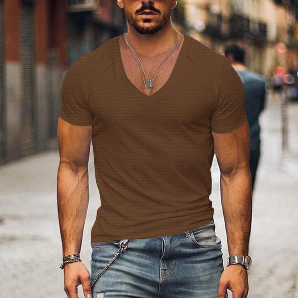 Drune | Herren V-ausschnitt T-shirt Slim Fit