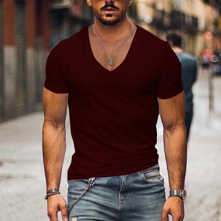 Drune | Herren V-ausschnitt T-shirt Slim Fit