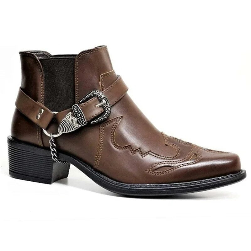 Drune | Herren Westernstiefel Schwarz Leder