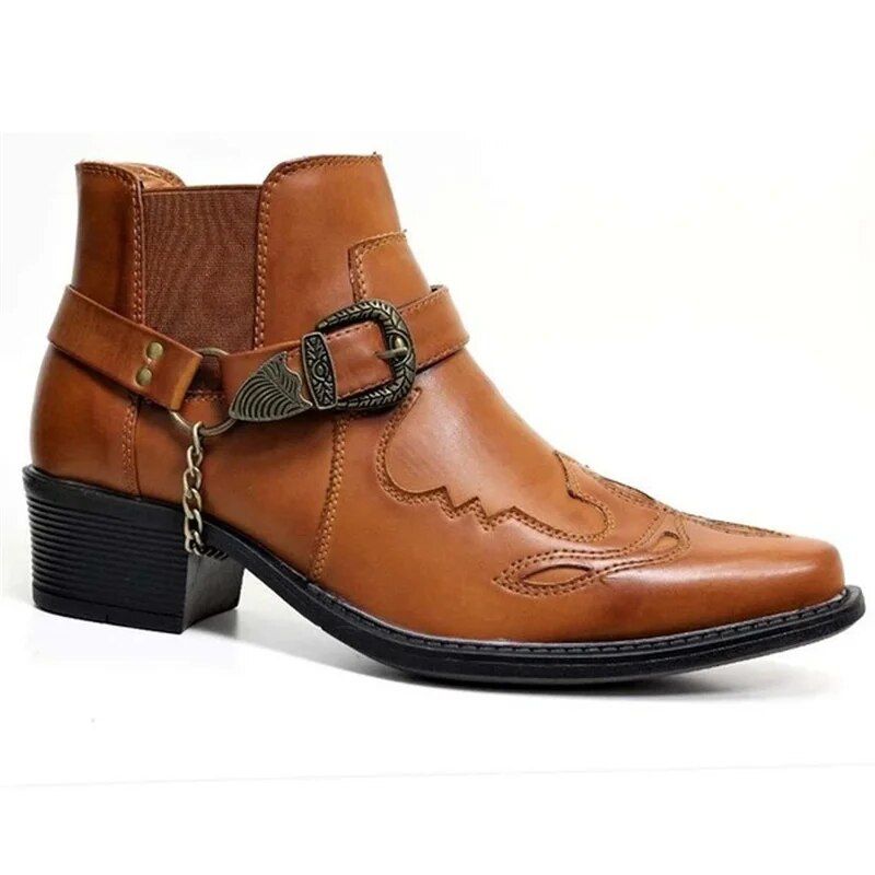 Drune | Herren Westernstiefel Schwarz Leder