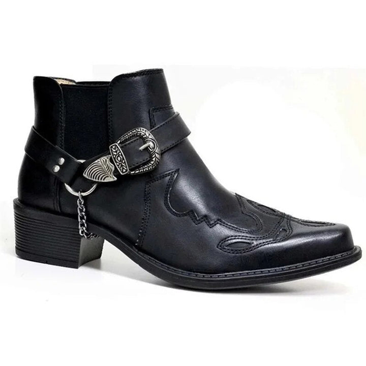 Drune | Herren Westernstiefel Schwarz Leder
