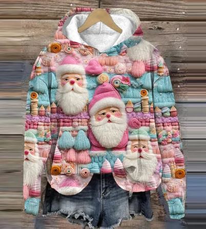 Drune | Vintage Santa Kapuzenpullover Mit Print