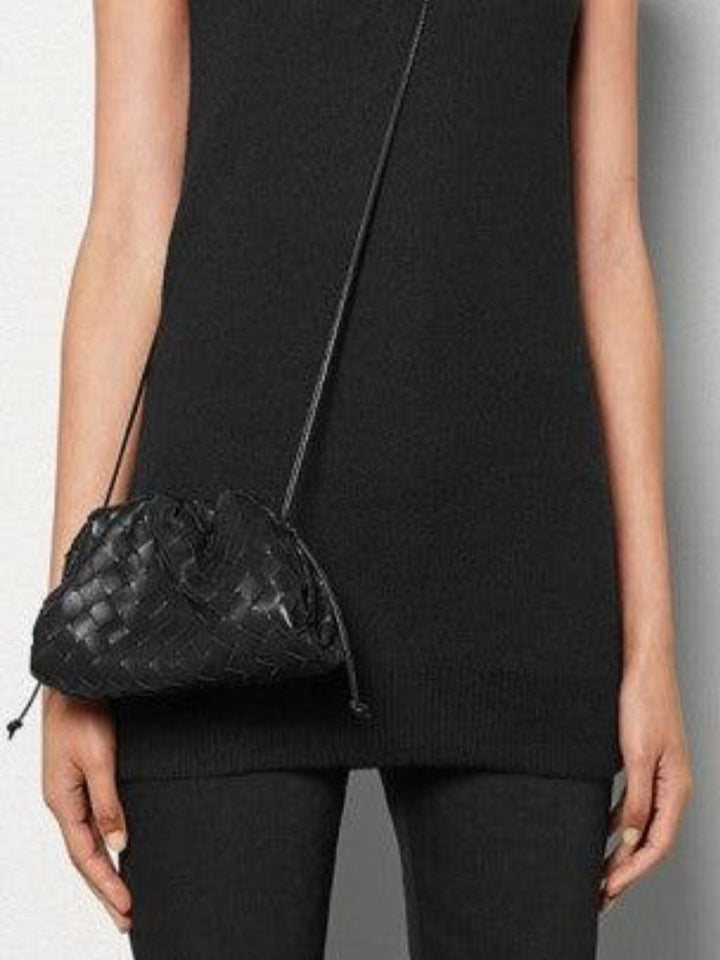 Drune | Leder Umhängetasche für Damen - minimalistische gewebte Tasche