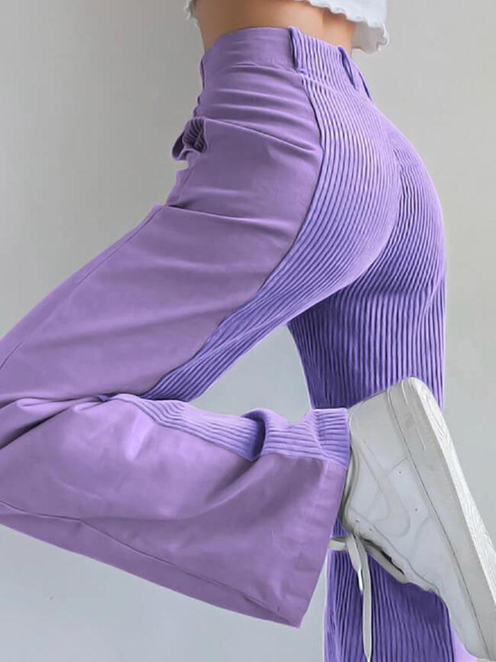 Drune | Hoch Taillierte Y2k Corduroy Weite Hose