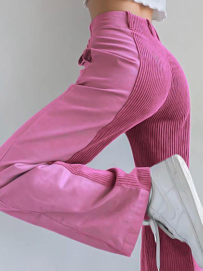 Drune | Hoch Taillierte Y2k Corduroy Weite Hose