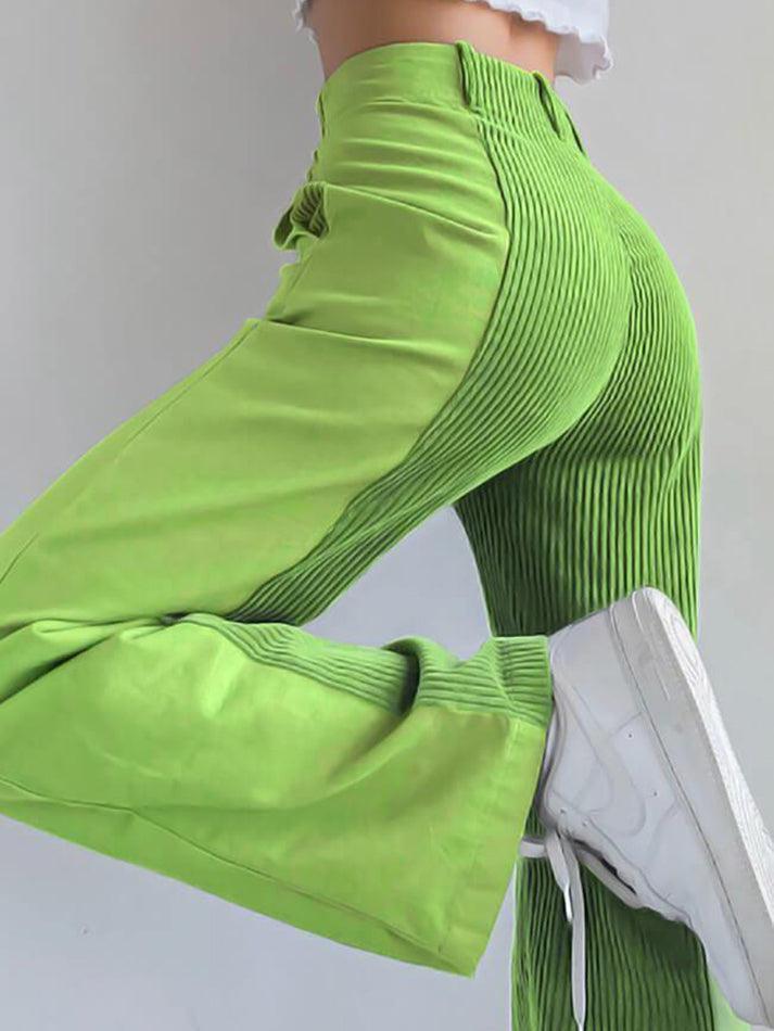 Drune | Hoch Taillierte Y2k Corduroy Weite Hose