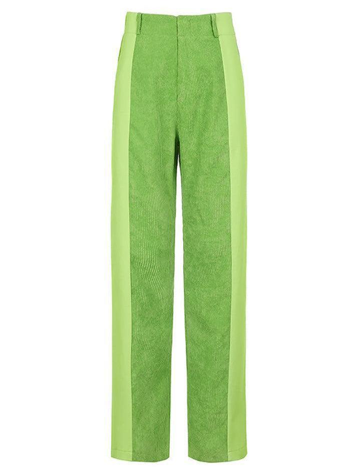Drune | Hoch Taillierte Y2k Corduroy Weite Hose
