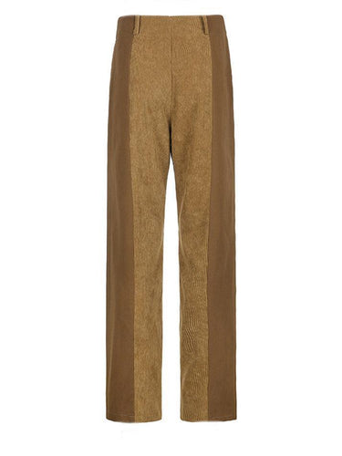 Drune | Hoch Taillierte Y2k Corduroy Weite Hose
