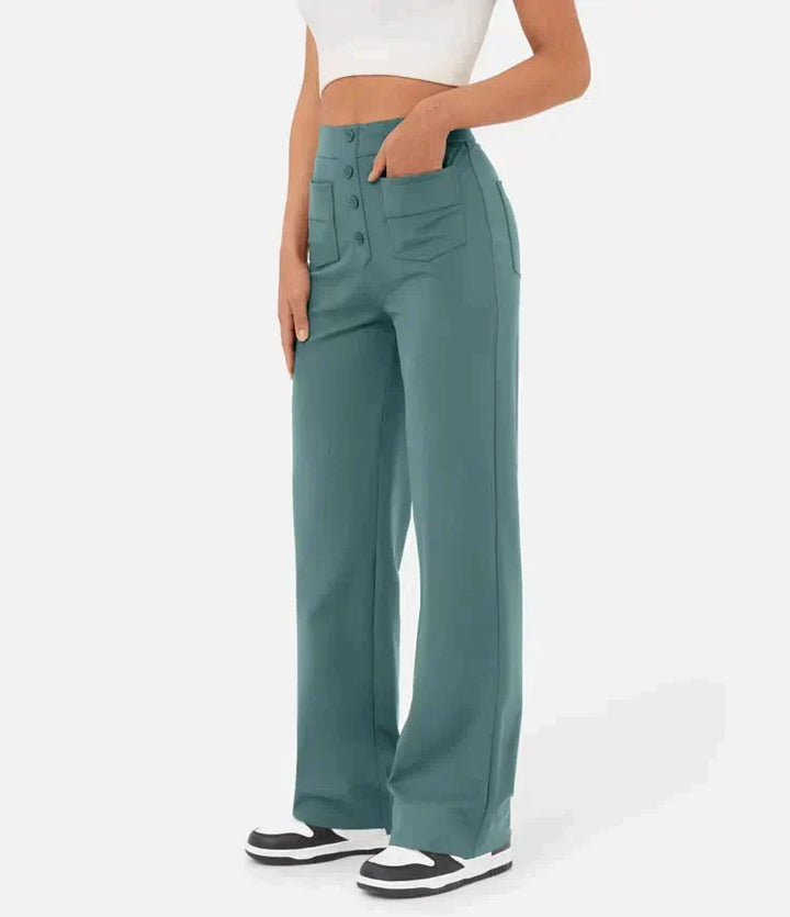 Drune | Hochtaillierte elastische Freizeithose