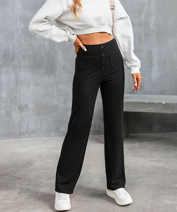 Drune | Hochtaillierte elastische Freizeithose