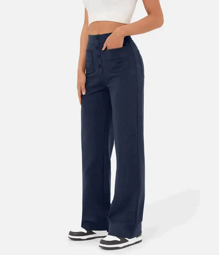 Drune | Hochtaillierte elastische Freizeithose
