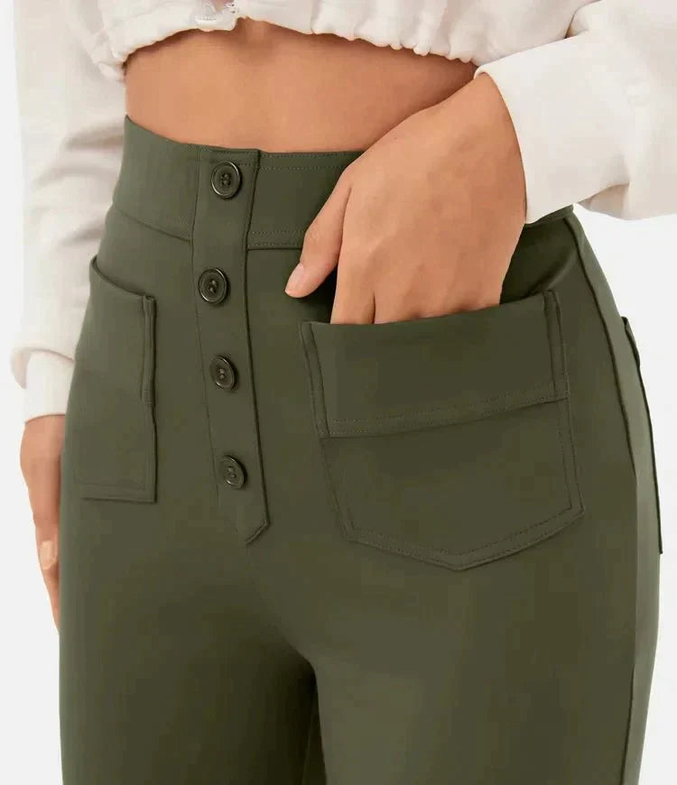 Drune | Hochtaillierte elastische Freizeithose
