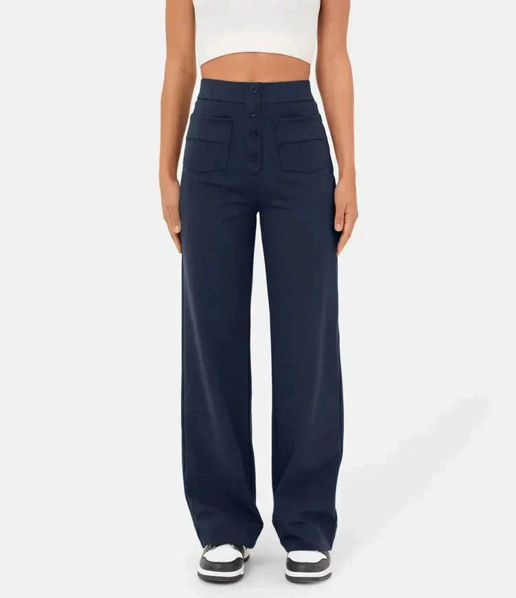 Drune | Hochtaillierte elastische Freizeithose