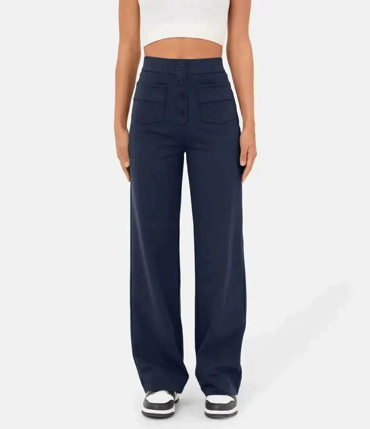 Drune | Hochtaillierte elastische Freizeithose
