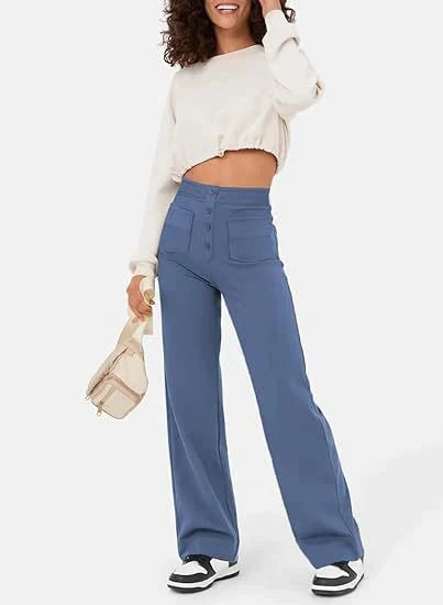 Drune | Elastische Freizeithosen mit hoher Taille fur Damen