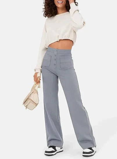 Drune | Elastische Freizeithosen mit hoher Taille fur Damen
